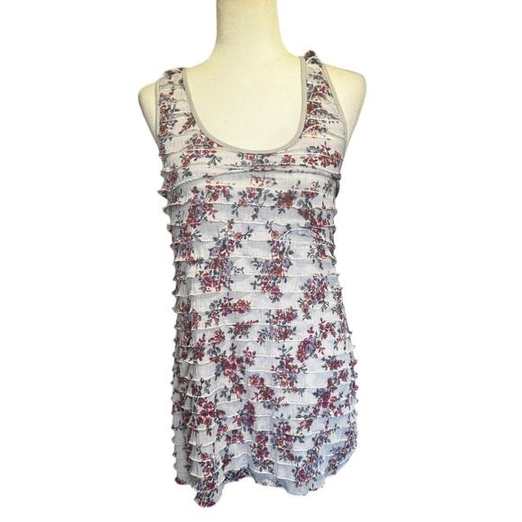 Free People Floral Ruffle Mesh Tank Dress (Size S/P) - Picture 1 of 6
